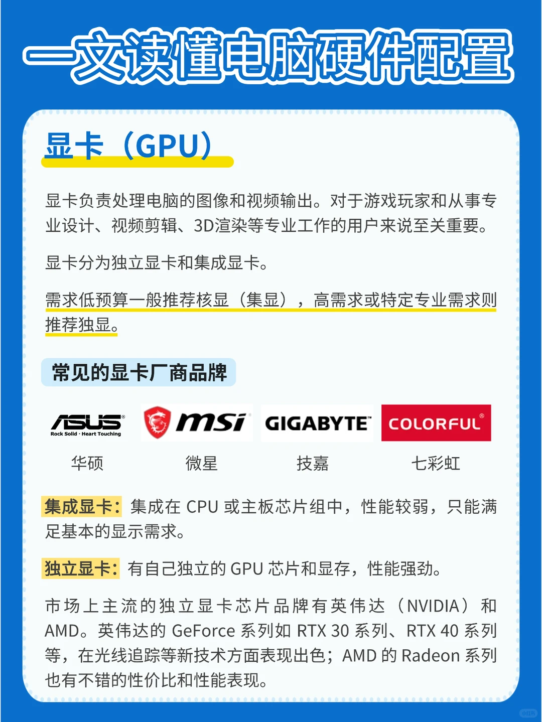 diy装机必看｜一篇读懂电脑8大硬件💻