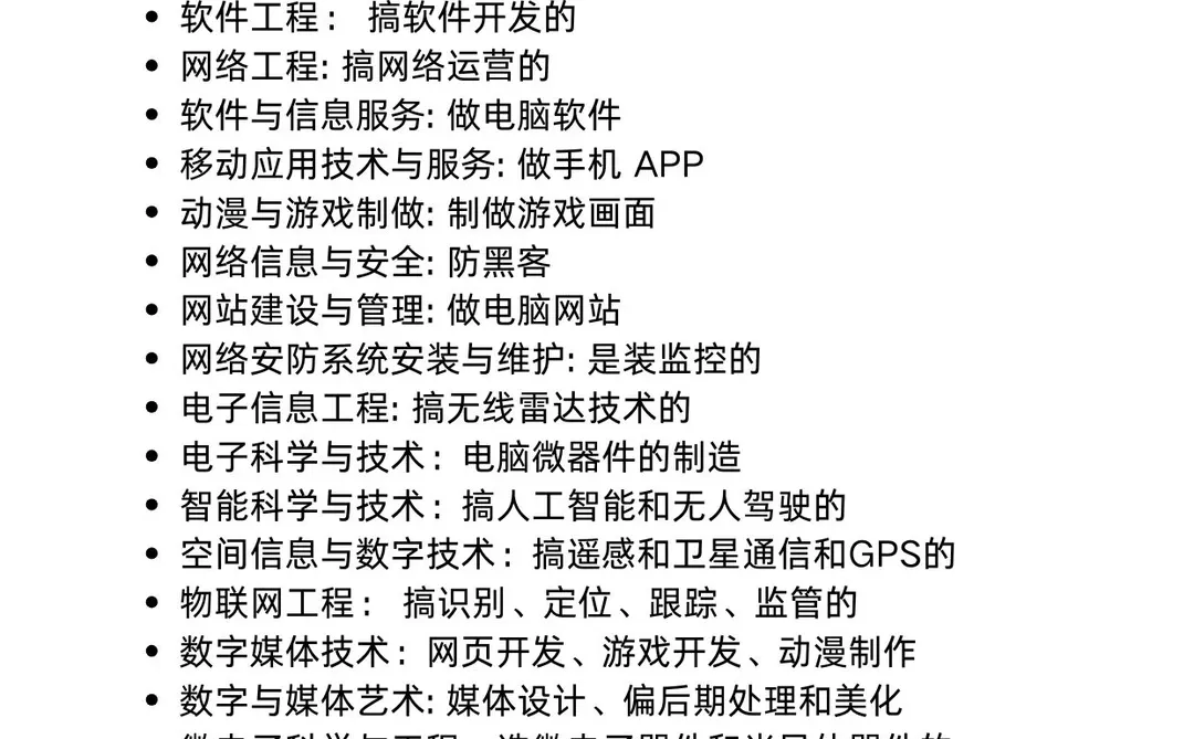 计算机各专业都是干啥的，一张图给您答案