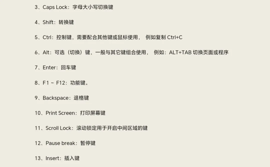 电脑键盘上所有英文键的意思