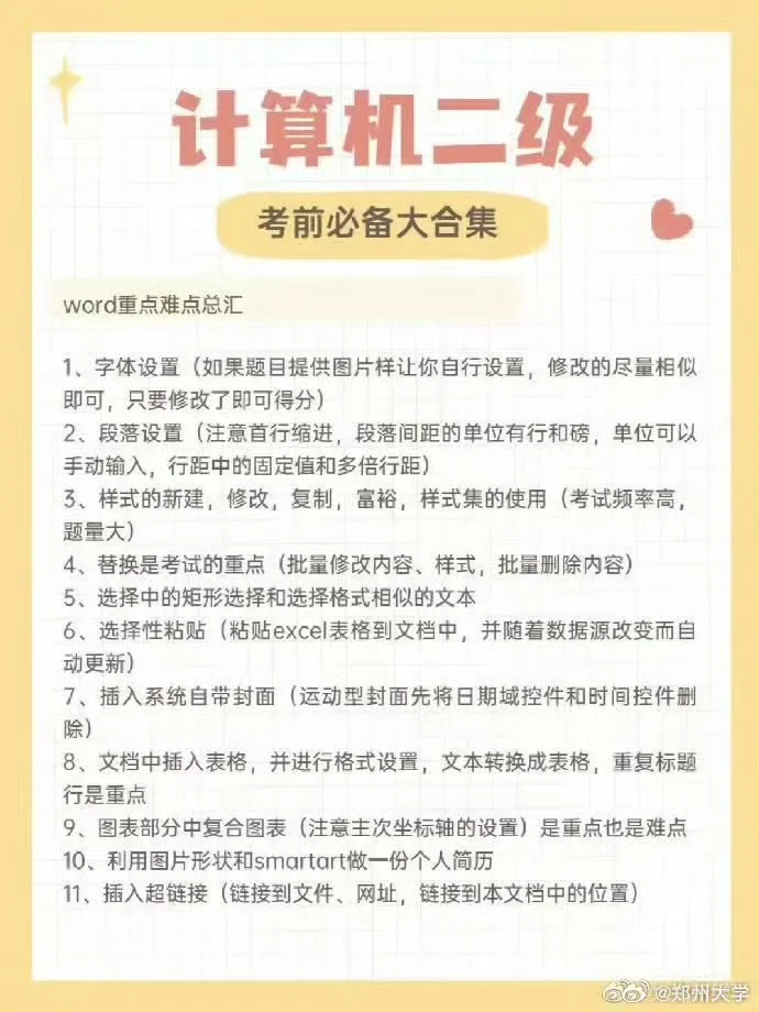 计算机二级考前急救包❗️背完这些多拿50分！