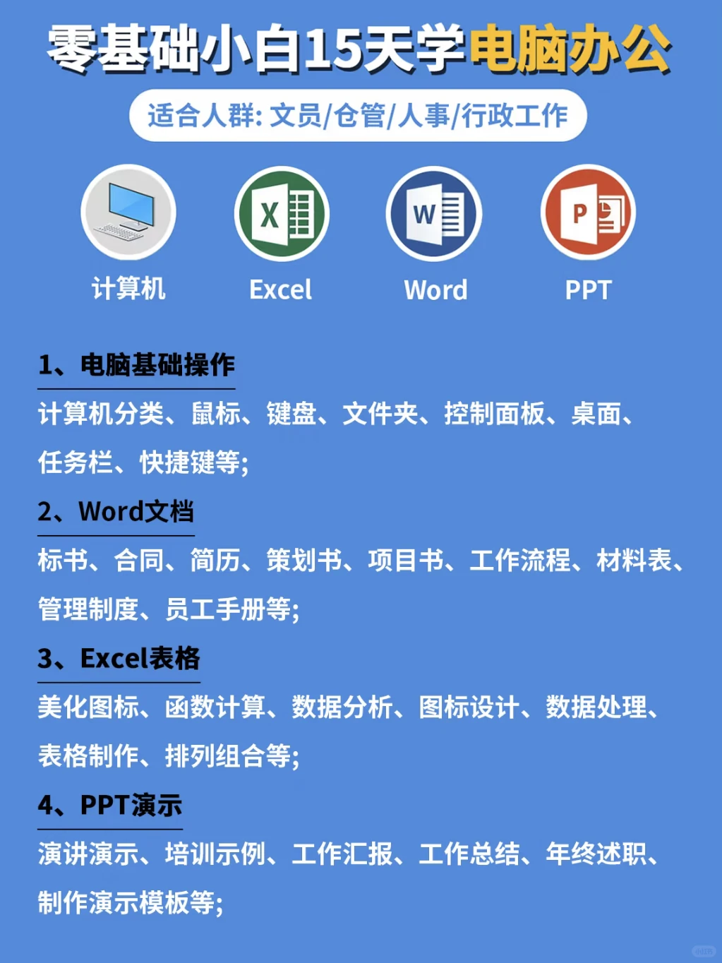 15天能学会Office软件吗?这些电脑技巧轻松