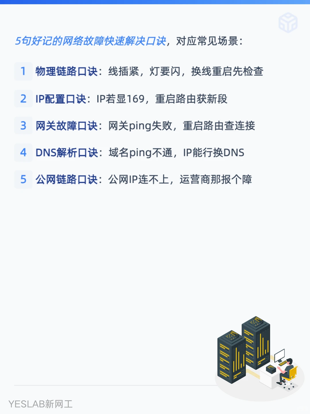 只需要5步!网络故障循序渐进排查流程