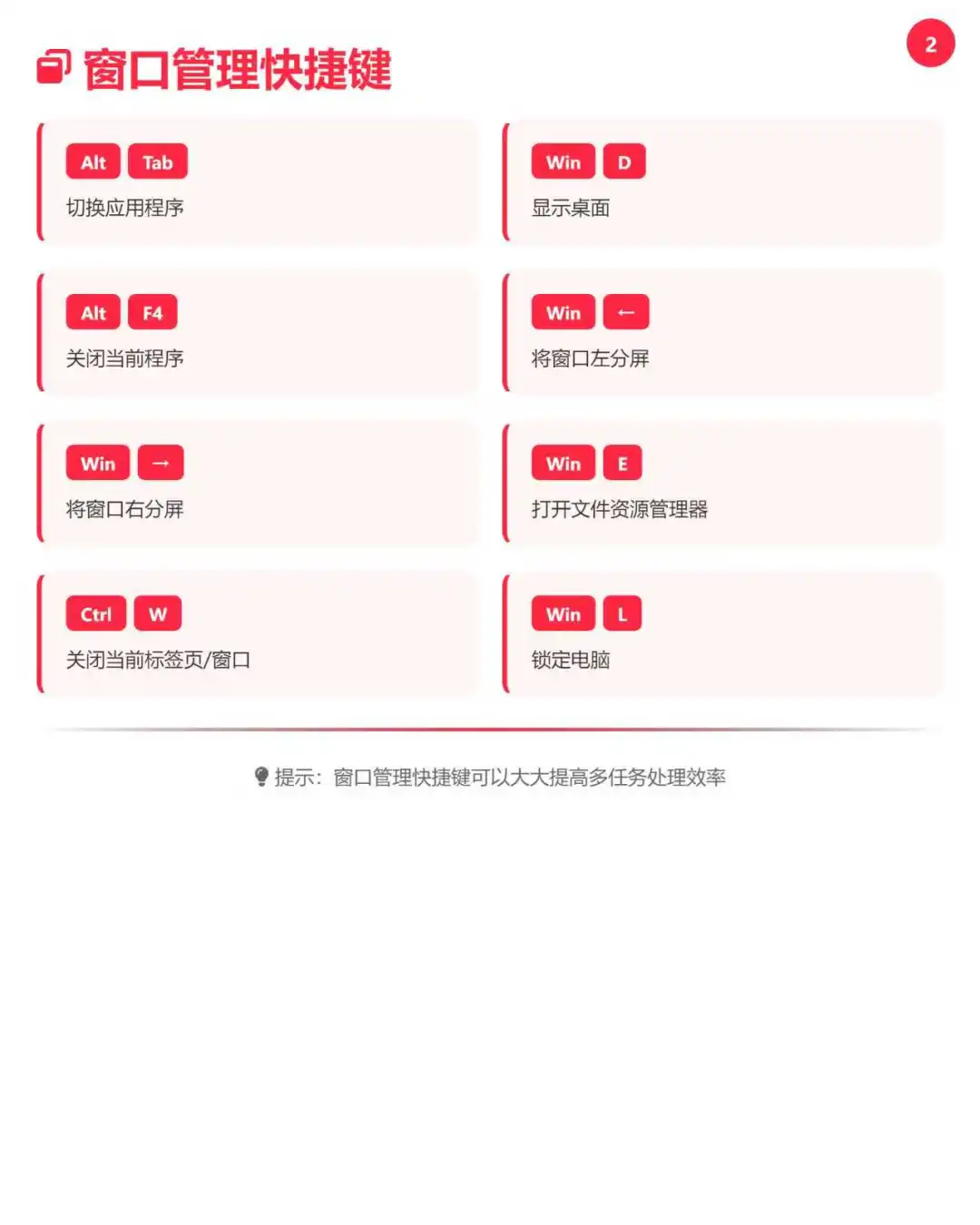 电脑快捷键大全｜效率提升200%