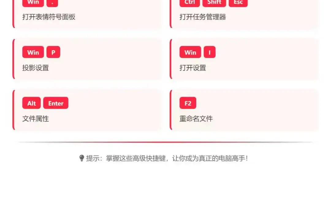 电脑快捷键大全｜效率提升200%