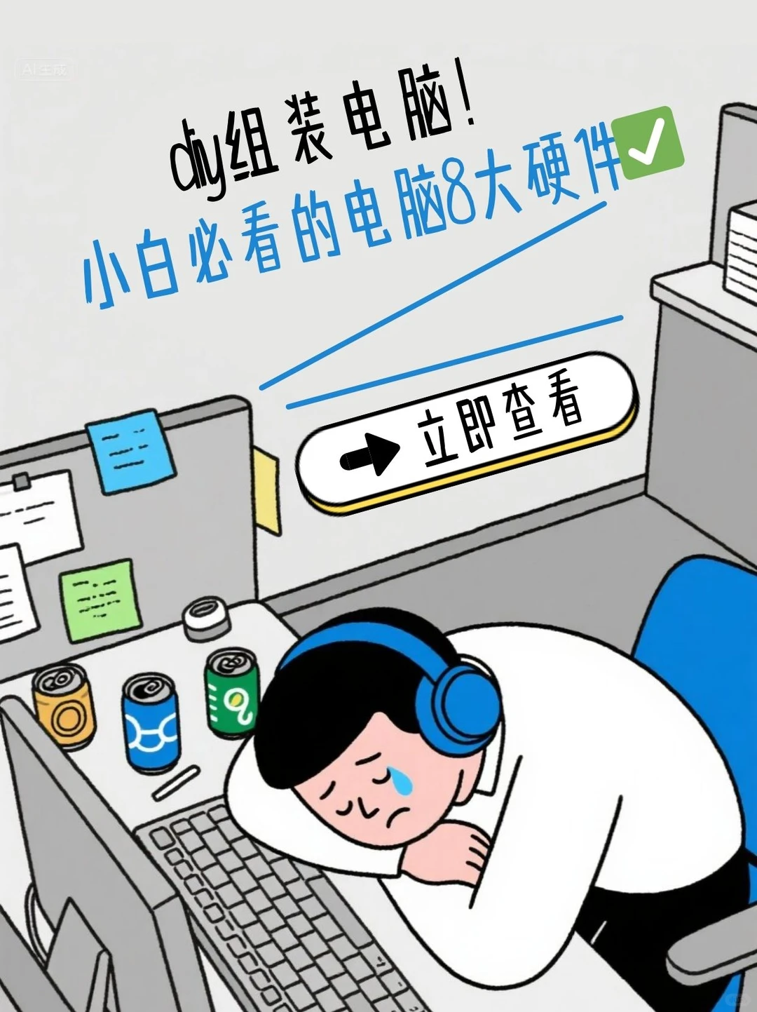 标题： 小白必看！组装电脑配置的8大硬件✅