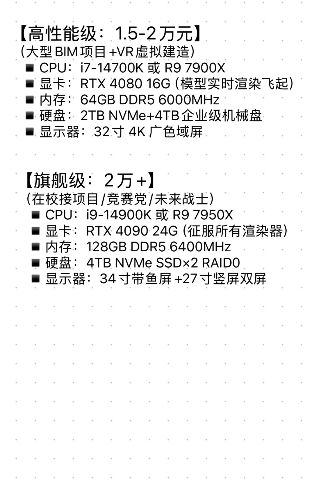 💻城规建筑人电脑配置推荐｜从3K到2W+