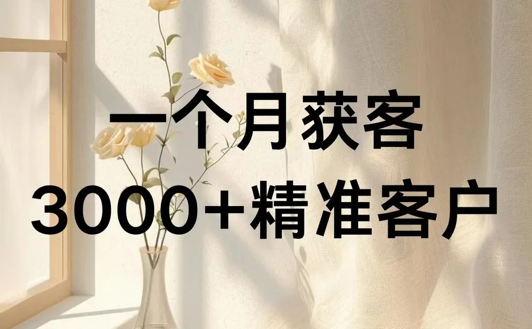 我用一个月获客3000+精准客户