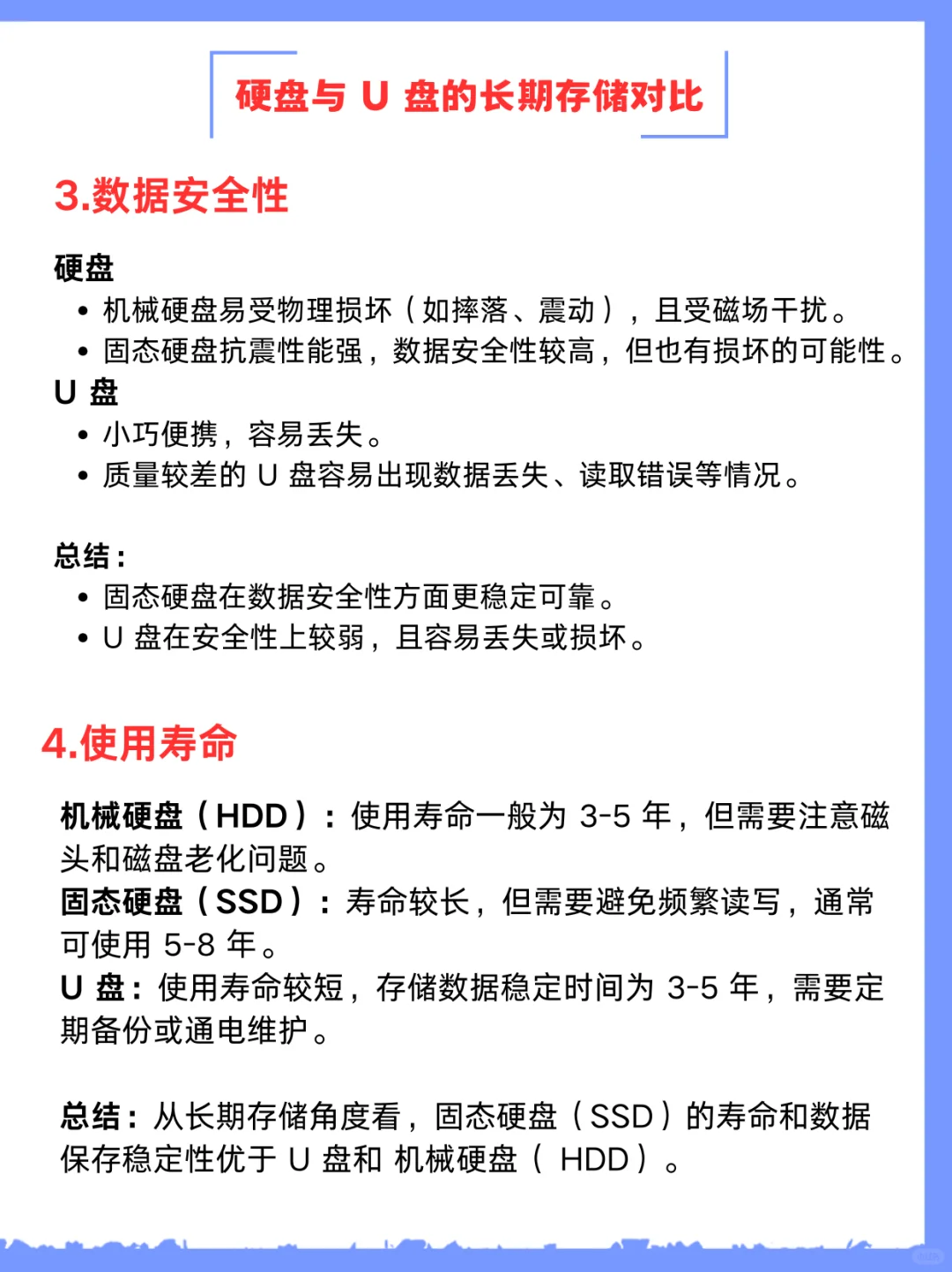 长期存数据，选硬盘还是 U 盘？