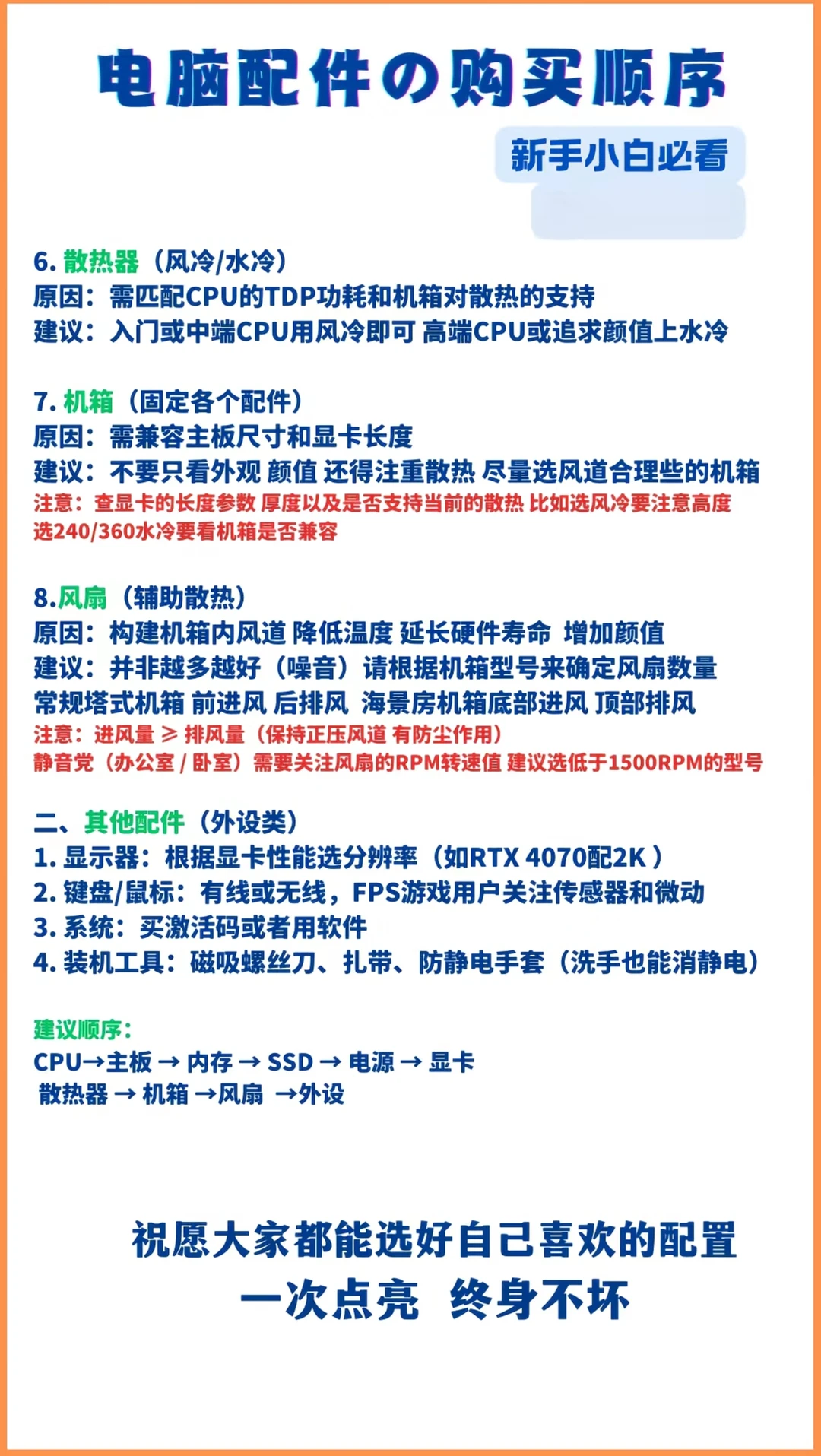DIY电脑硬件的正确购买顺序你知道吗？
