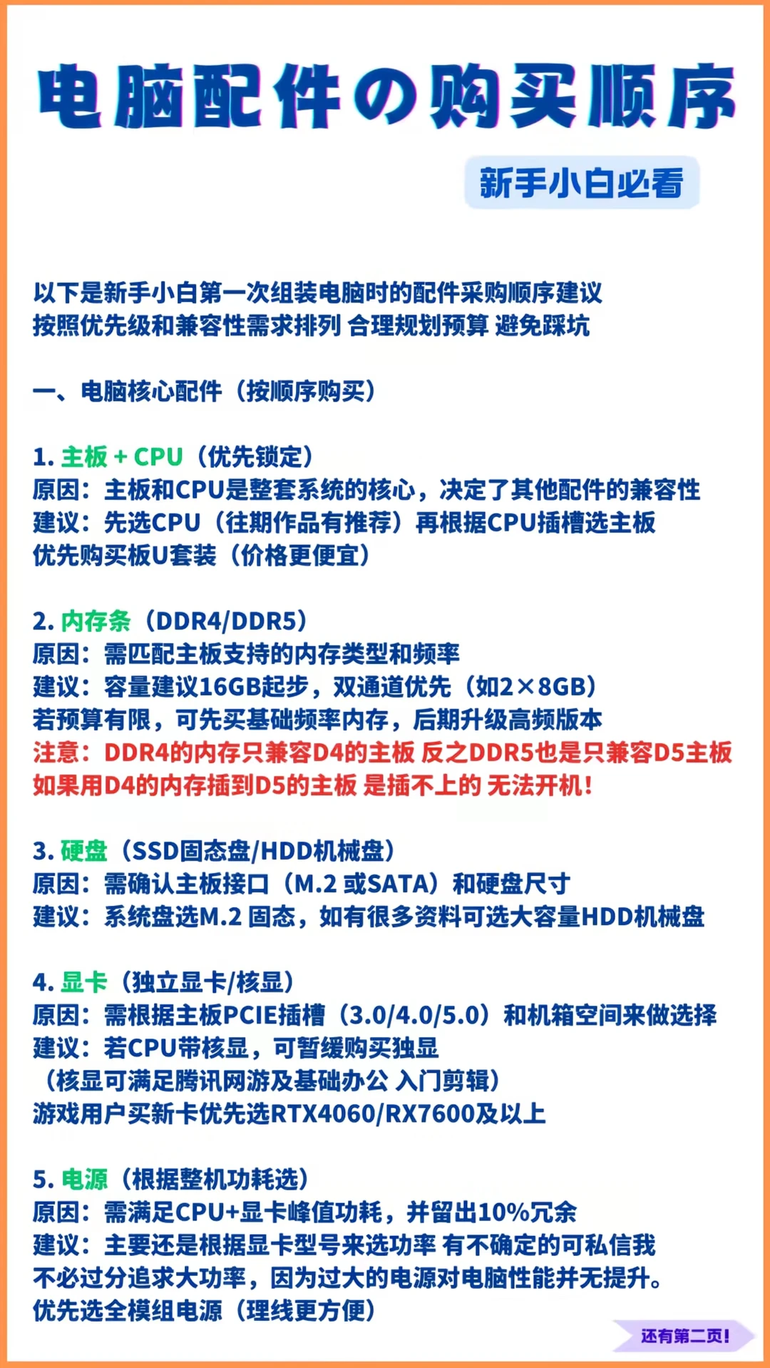 DIY电脑硬件的正确购买顺序你知道吗？