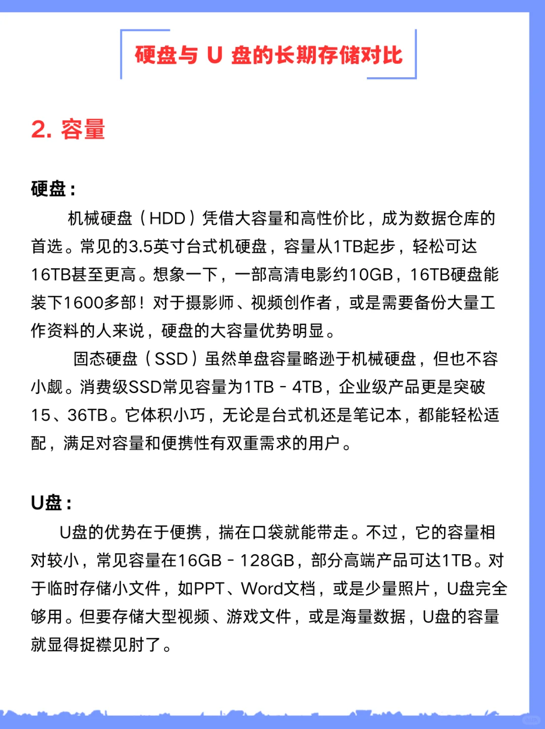 长期存数据，选硬盘还是 U 盘？