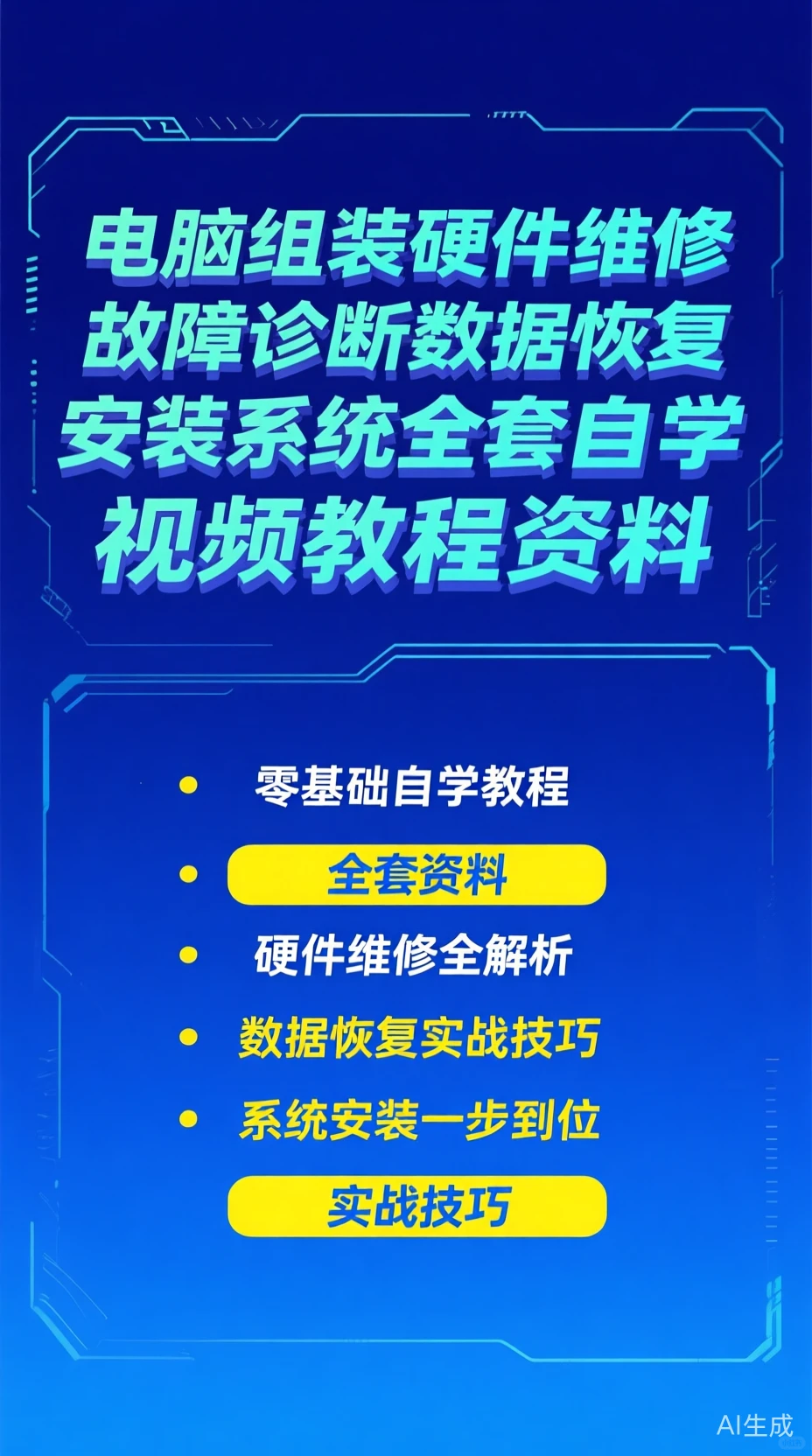 电脑组装维修到数据恢复全套自学教程