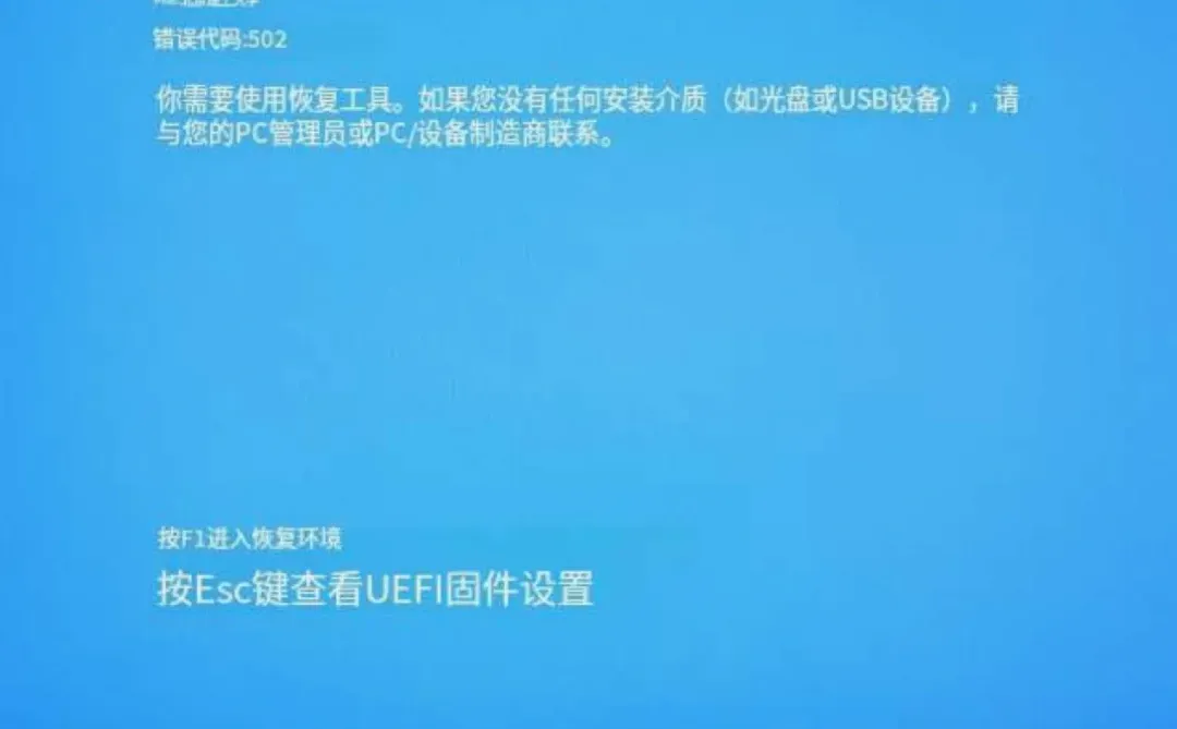 电脑开机进不去系统，蓝屏提示