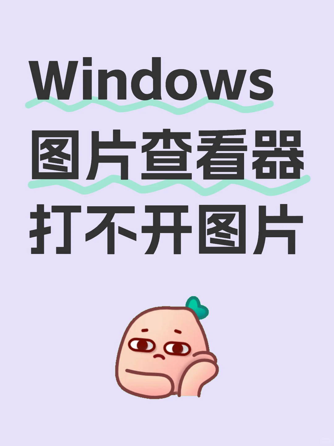 Windows 照片查看器打不开图片？看这里