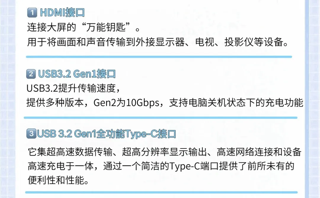 带你了解笔记本电脑接口！