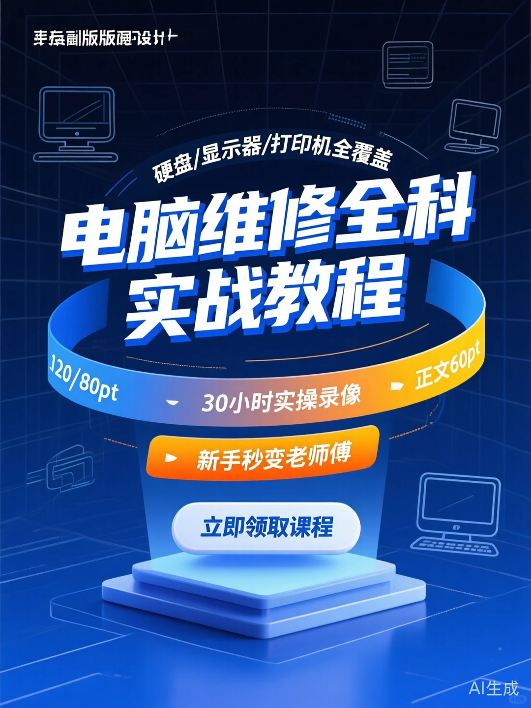 电脑维修实战课｜硬盘显示器打印机