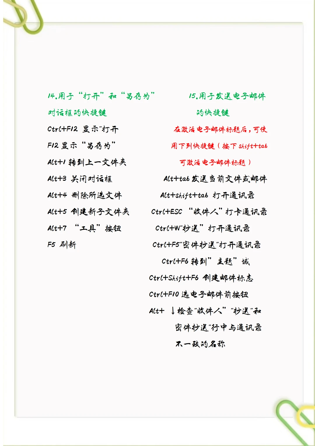 电脑常用快捷键大全，让你省时省力学Excel