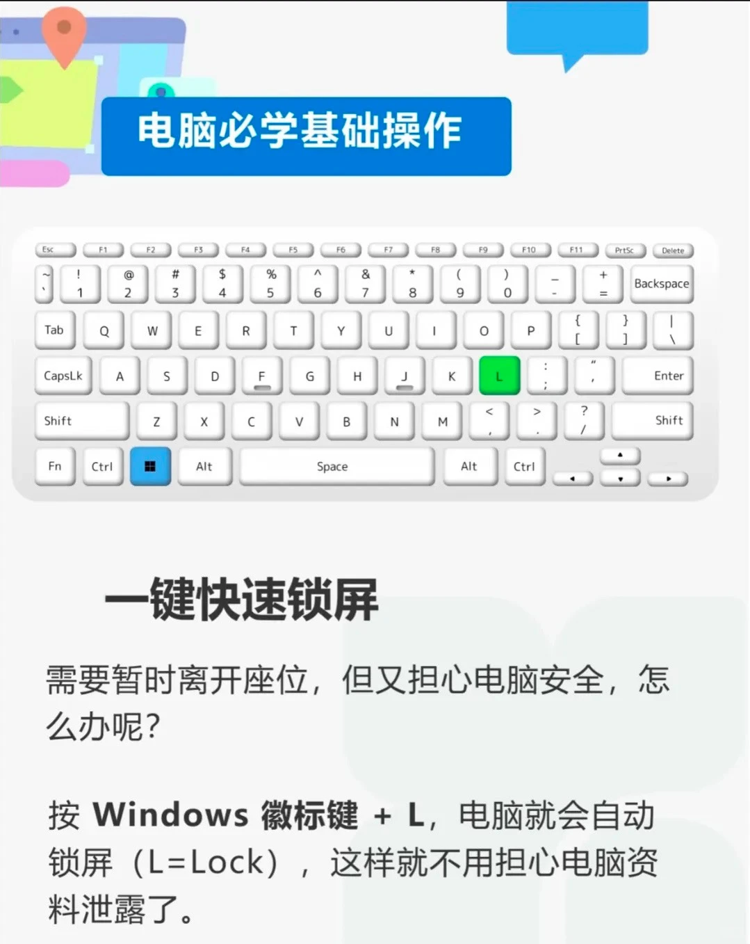 电脑快速锁屏键