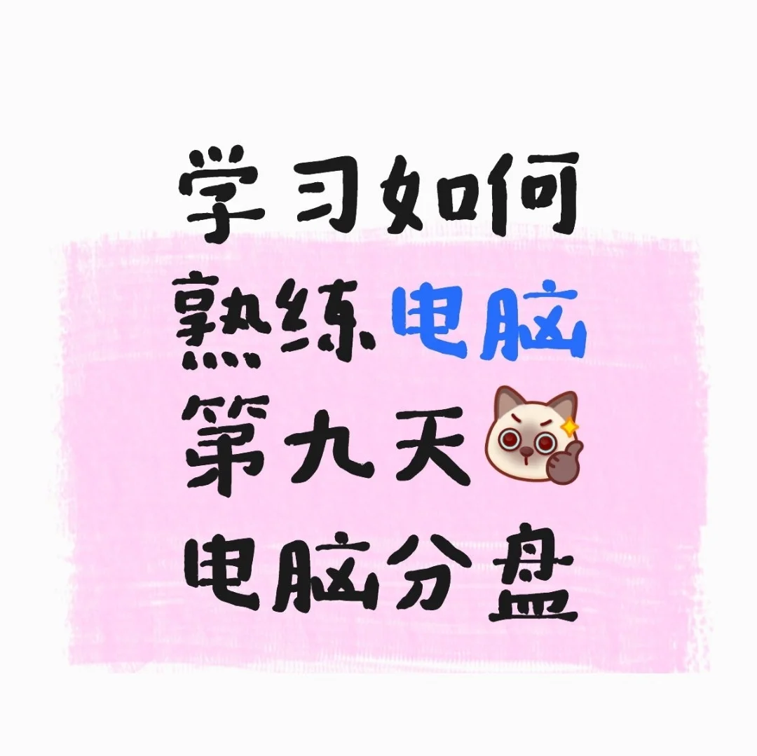 学习如何熟练电脑第九天[棒R]🖥️分盘