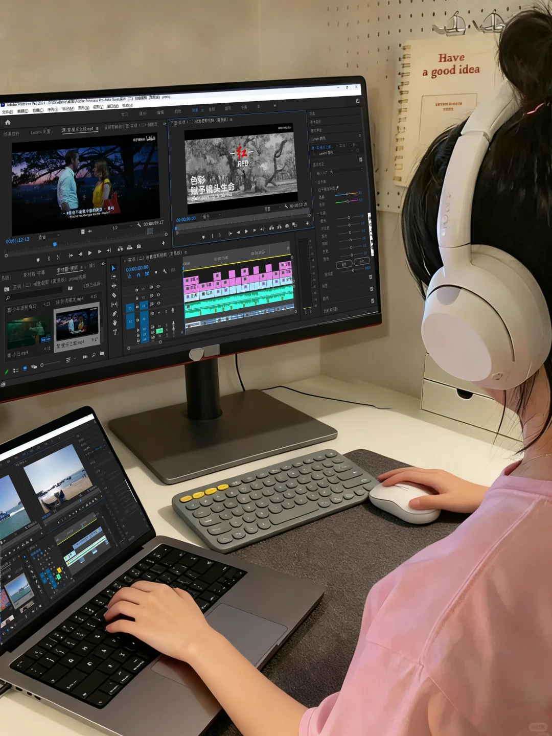 姐去年玩命成为剪辑师，就是为了装把大的