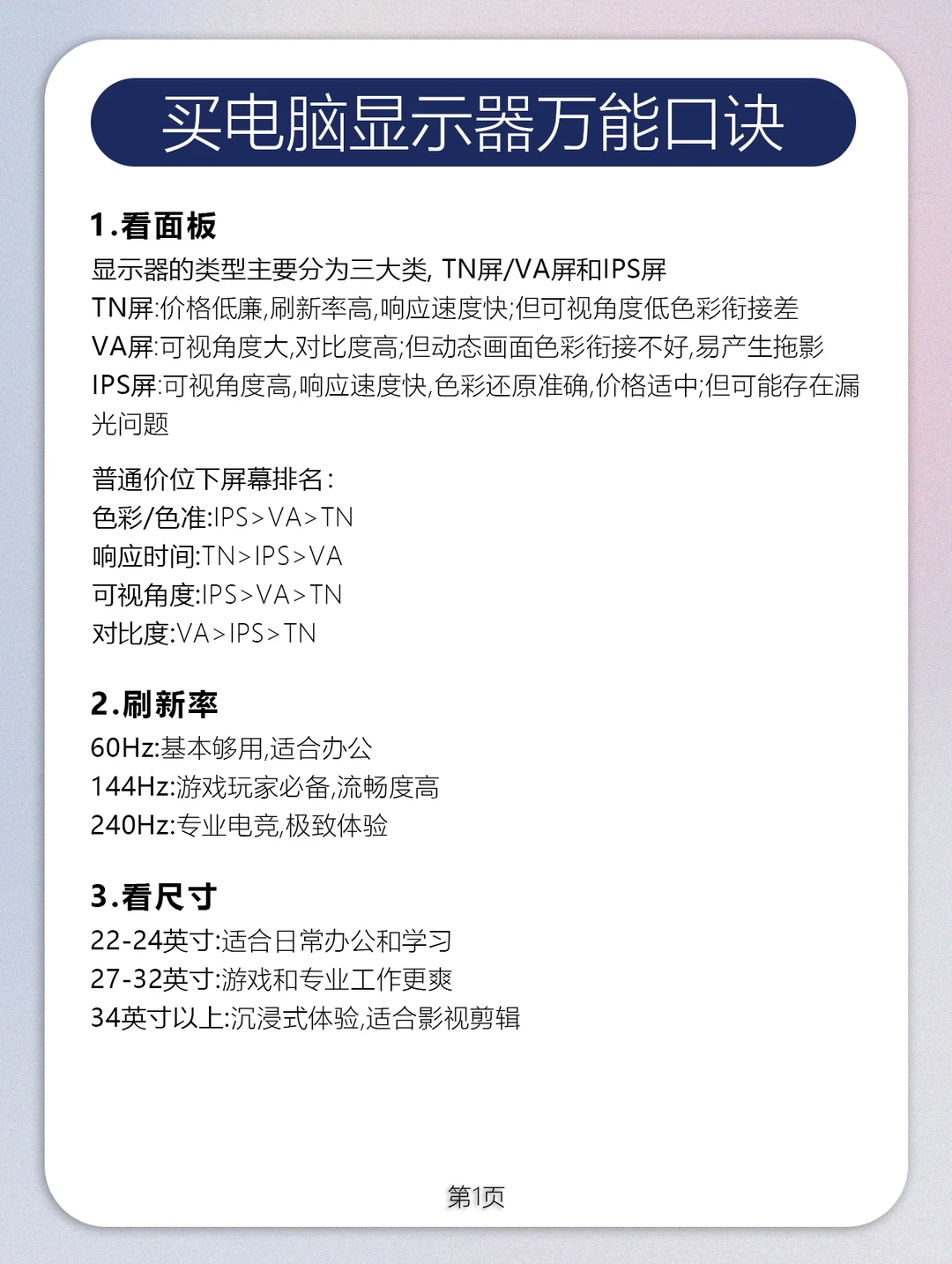 ✅get万能公式❗️一篇教会你怎么挑显示屏