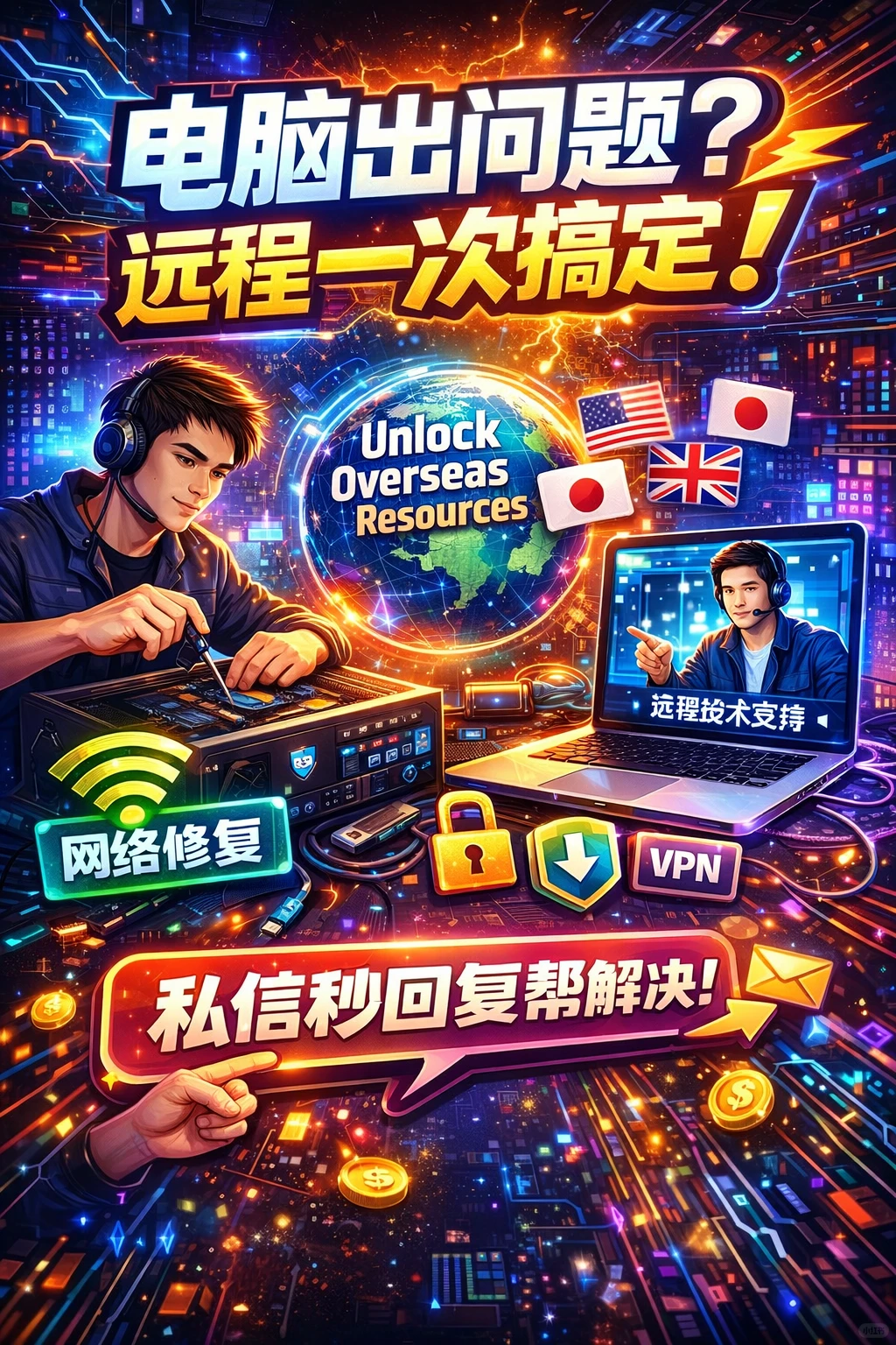 电脑出问题？远程一次搞定