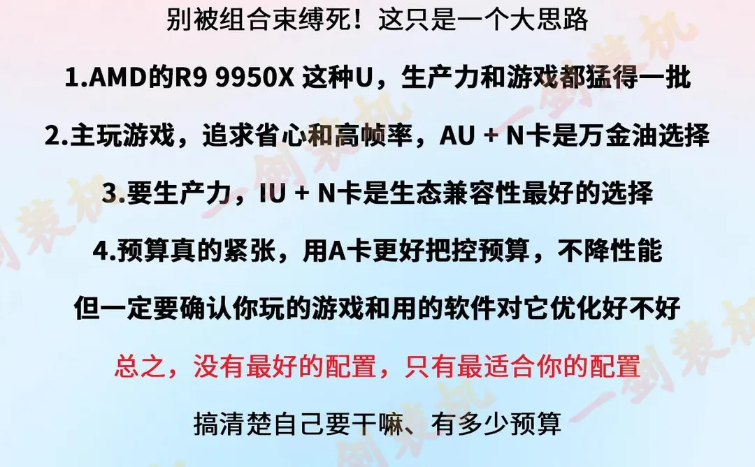 (cpu+显卡)搭配思路和选择