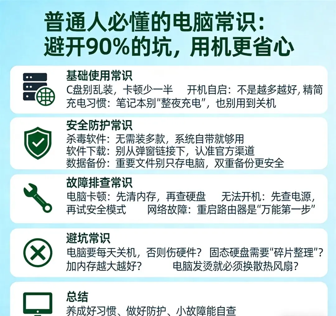 普通人必懂的电脑常识!避开90%的坑,用机再也不闹心