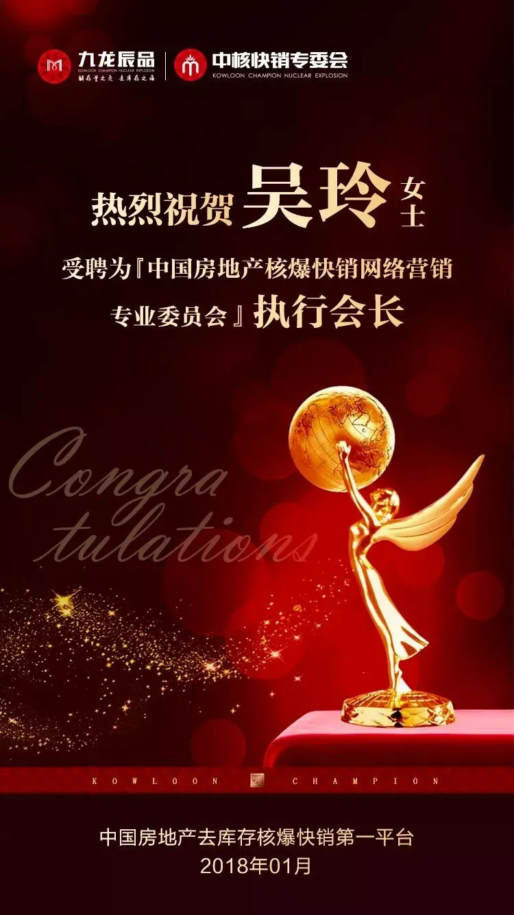 关于任命吴玲女士担任中核快销网络营销专业委员会执行会长的公告