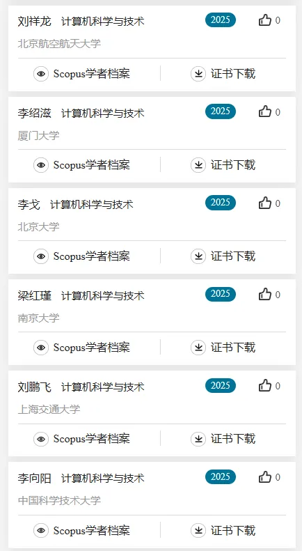 2025计算机科学与技术学科,全国“高被引学者”名单公布!