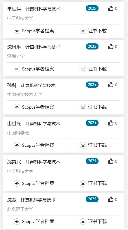 2025计算机科学与技术学科,全国“高被引学者”名单公布!