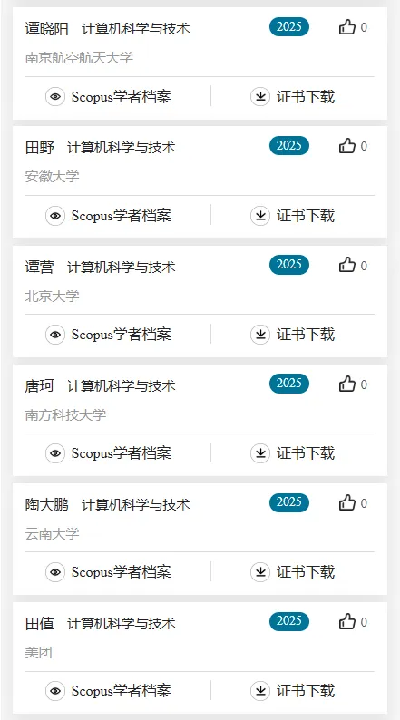 2025计算机科学与技术学科,全国“高被引学者”名单公布!