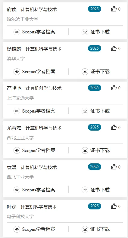 2025计算机科学与技术学科,全国“高被引学者”名单公布!