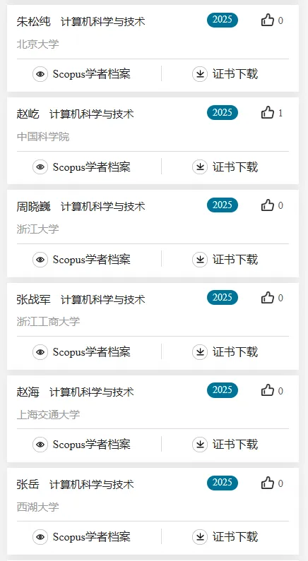 2025计算机科学与技术学科,全国“高被引学者”名单公布!