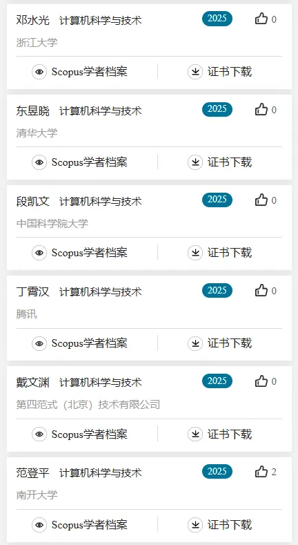 2025计算机科学与技术学科,全国“高被引学者”名单公布!