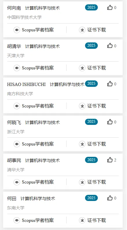 2025计算机科学与技术学科,全国“高被引学者”名单公布!