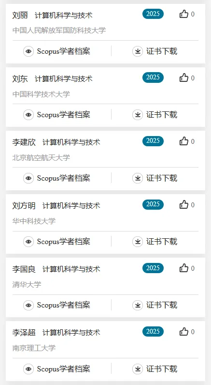 2025计算机科学与技术学科,全国“高被引学者”名单公布!