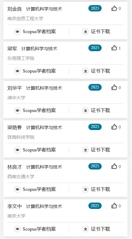 2025计算机科学与技术学科,全国“高被引学者”名单公布!