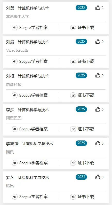 2025计算机科学与技术学科,全国“高被引学者”名单公布!