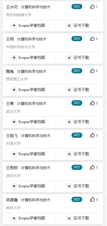 2025计算机科学与技术学科,全国“高被引学者”名单公布!