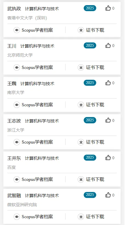 2025计算机科学与技术学科,全国“高被引学者”名单公布!