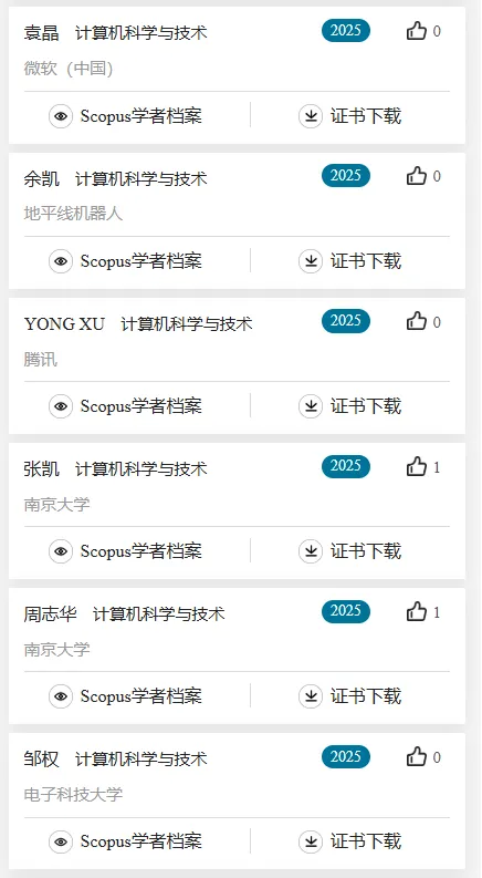 2025计算机科学与技术学科,全国“高被引学者”名单公布!