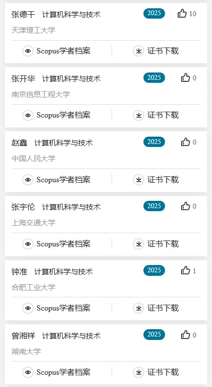 2025计算机科学与技术学科,全国“高被引学者”名单公布!
