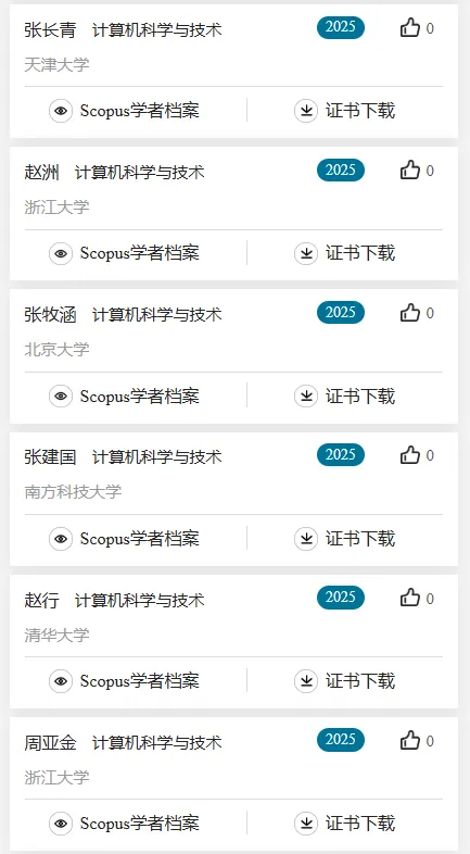 2025计算机科学与技术学科,全国“高被引学者”名单公布!