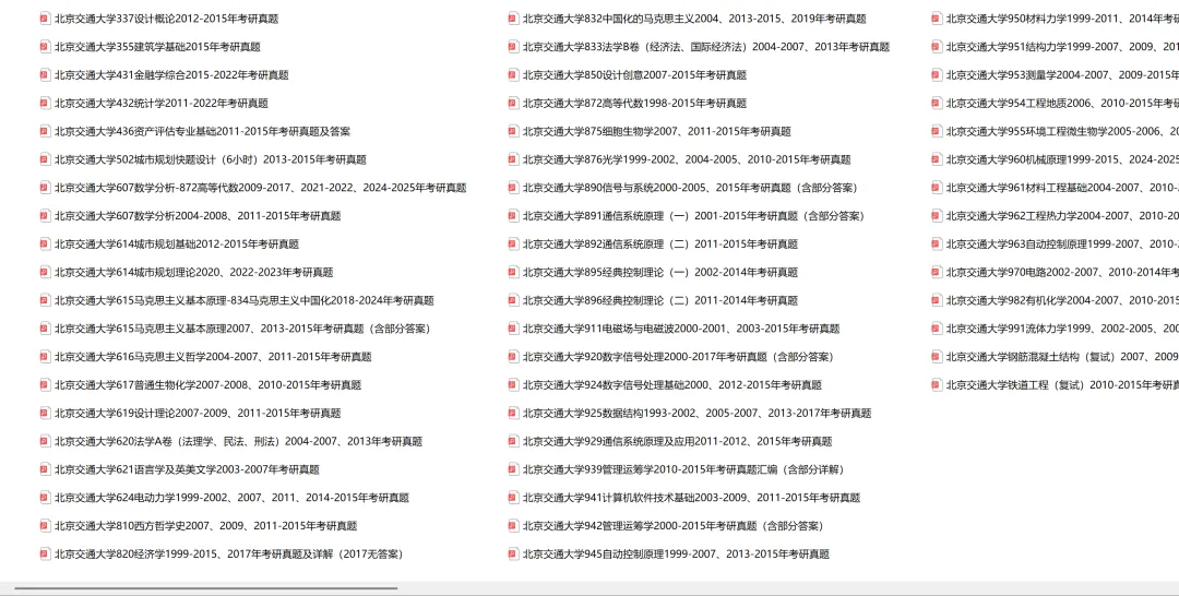 北京交通大学941计算机软件技术基础2003-2009、2011-2015年考研真题