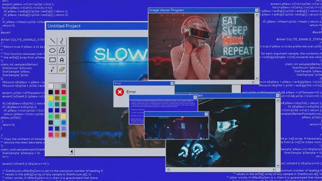 【视频素材】复古Windows电脑窗口错误弹窗界面信号失重故障扭曲PR片头视频模板-第8568期-