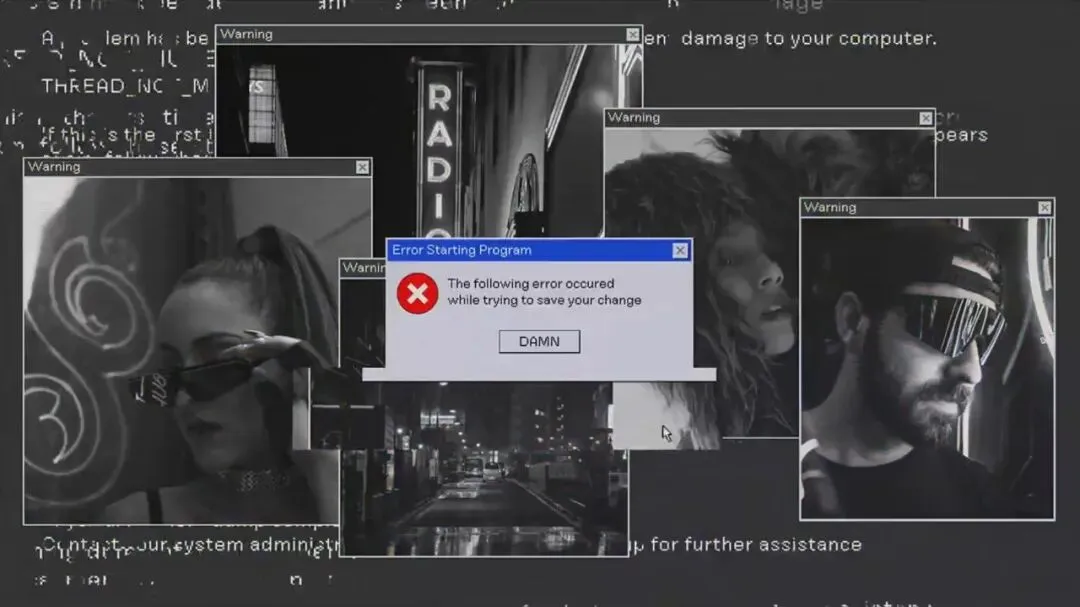 【视频素材】复古Windows电脑窗口错误弹窗界面信号失重故障扭曲PR片头视频模板-第8568期-