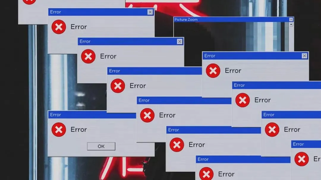 【视频素材】复古Windows电脑窗口错误弹窗界面信号失重故障扭曲PR片头视频模板-第8568期-