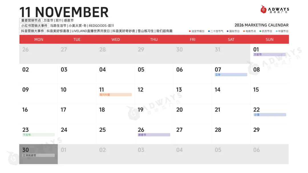 2026年度营销日历
