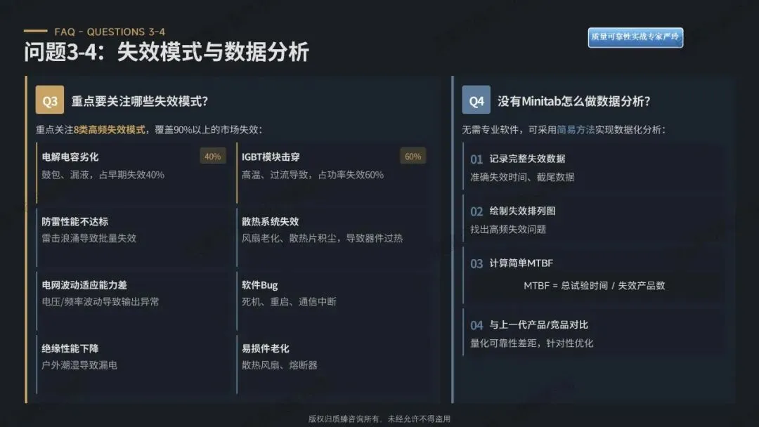 检验合格的产品为何市场频频失效?——质量可靠性实战落地解决方案(八)